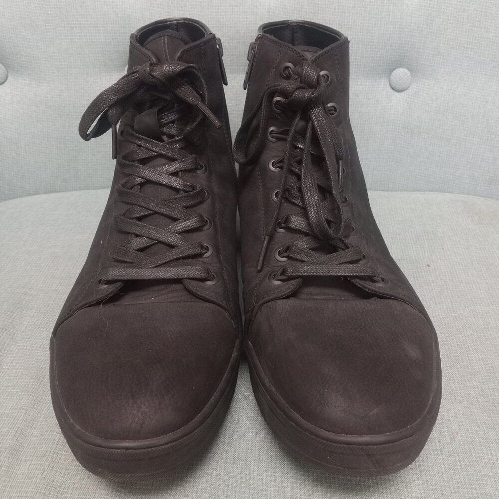 Kenneth Cole Reaction men's black faux leather zip up sneakers